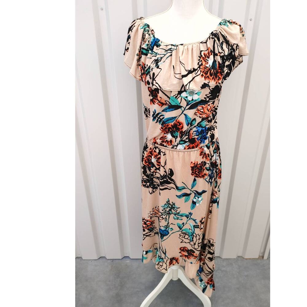 Lildy Boutique Dress Off shoulder Multi Way Floral L-XL NWT
